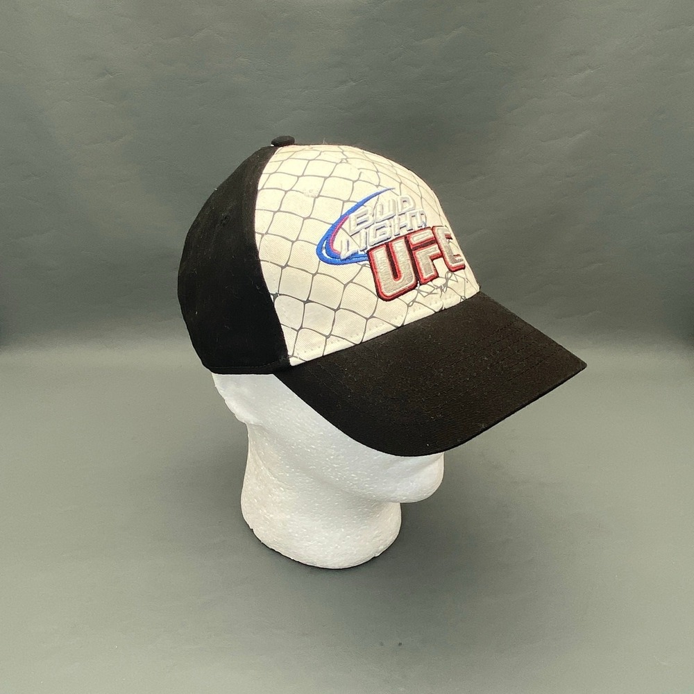 Bud Light UFC‎ Promotional Hat Black White Cage Octagon Mesh Back Cap OSFM